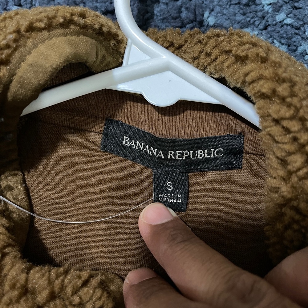 Banana Republic brown teddy jacket